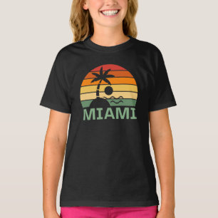 Miami Florida Vintage Palm Trees Summer Beach T-Shirt