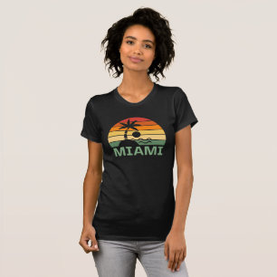 Miami Florida Vintage Palm Trees Summer Beach T-Shirt
