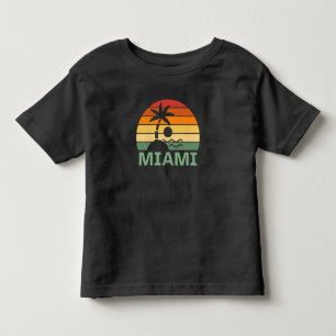 Miami Florida Vintage Palm Trees Summer Beach Toddler T-Shirt