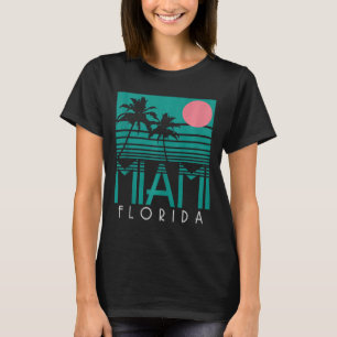 Miami Florida Vintage Retro Palm Trees Beach Summe T-Shirt
