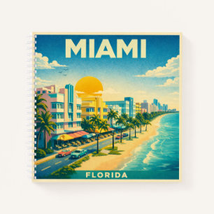 Miami Florida Vintage Travel Poster Notebook