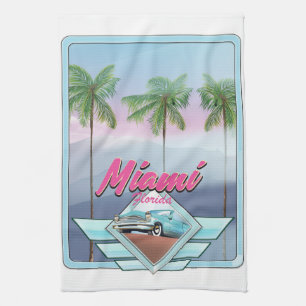 Miami Florida Vintage travel poster Tea Towel