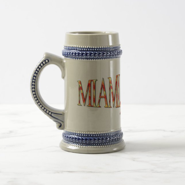 Miami, Florida - Yellow/Orange Beer Stein (Left)