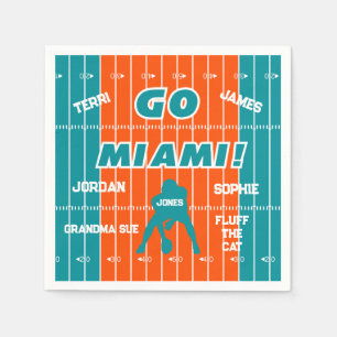 Miami Football Fan Paper Napkin