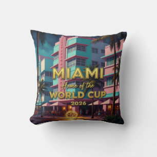 Miami Home World Cup 2026 ArtDeco Soccer Night Cushion