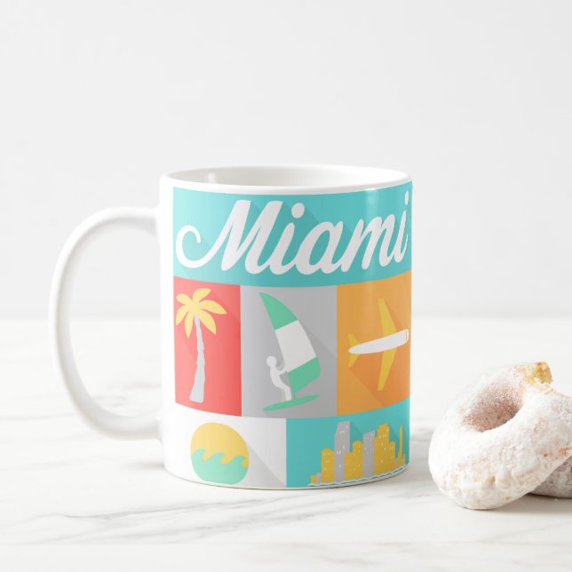 Miami Icons Souvenir USA  American States Mug (With Donut)