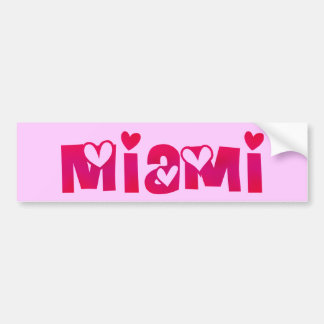 Miami in Hearts Bumper Sticker