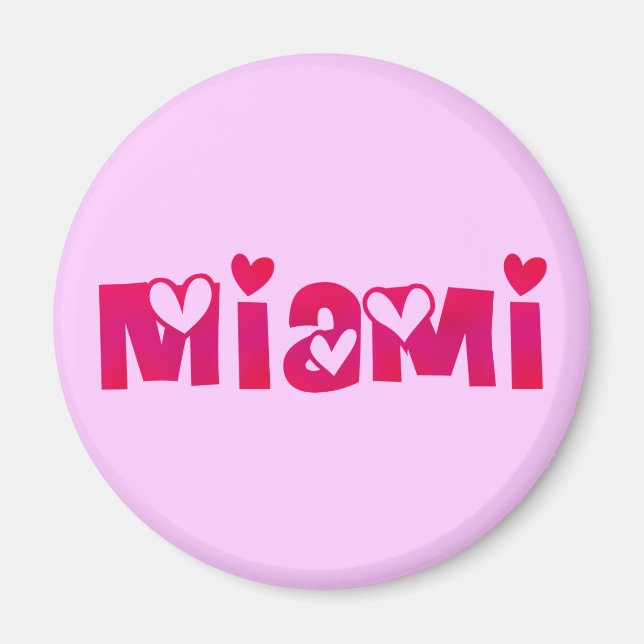 Miami in Hearts Magnet (Front)