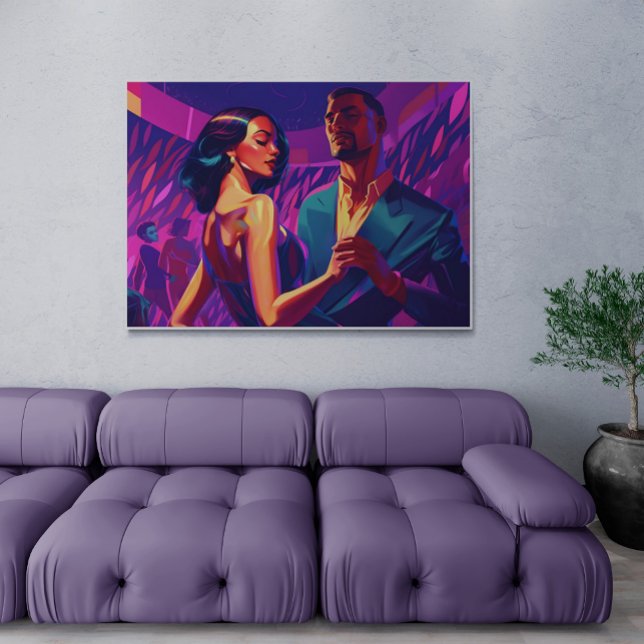 Miami Latinos Salsa Dancing at Night Painting Poster (Creator Uploaded)