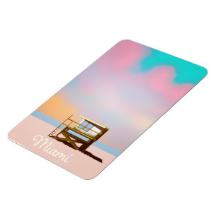 Miami Lifeguard Travel poster Magnet