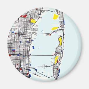 Miami map magnet