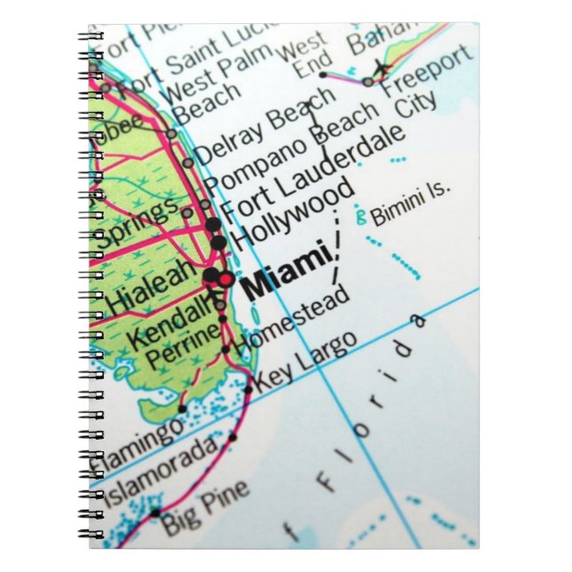 Miami Map Spiral Notebook (Front)