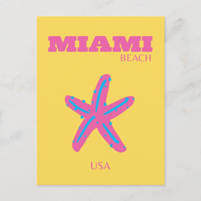 Miami, Miami Beach, Travel Art Holiday Postcard (Front)