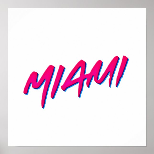 Miami Neon Colours New Retro Style Minimalism Poster (Front)