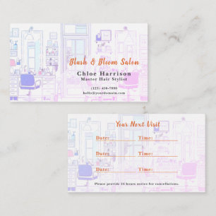 Miami Neon Vibrant Hair Salon Appointment Card &