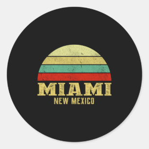 Miami New Mexico Vintage Retro Sunset  Classic Round Sticker
