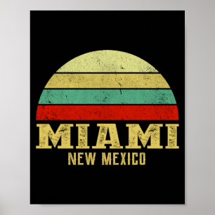 Miami New Mexico Vintage Retro Sunset  Poster