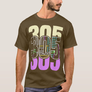 Miami Nightlife In The 305 Retro Design T-Shirt