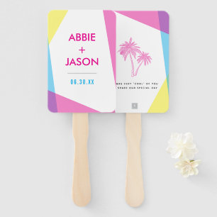 Miami Nights Wedding Favour Hand Fan