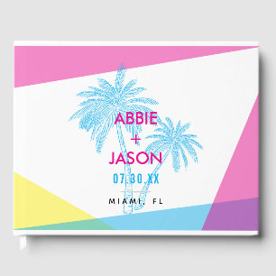 Miami Nights Wedding Guest Book