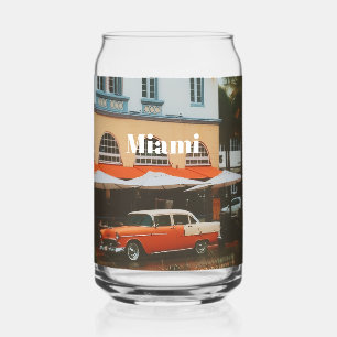 Miami Ocean Drive Travel Souvenir Can Glass