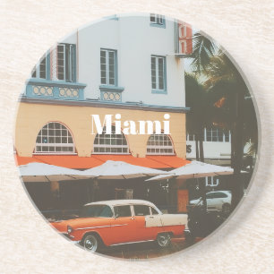 Miami Ocean Drive  Travel Souvenir Coaster