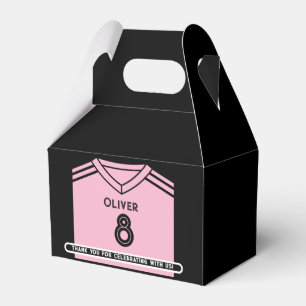Miami Pink and Black Soccer Birthday Party Favour Box