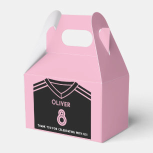 Miami Pink and Black Soccer Party Birthday Favour Box
