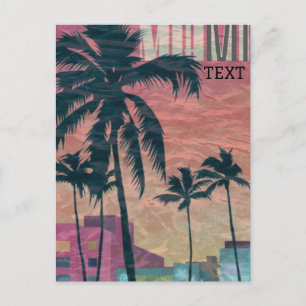 Miami postcard travel poster