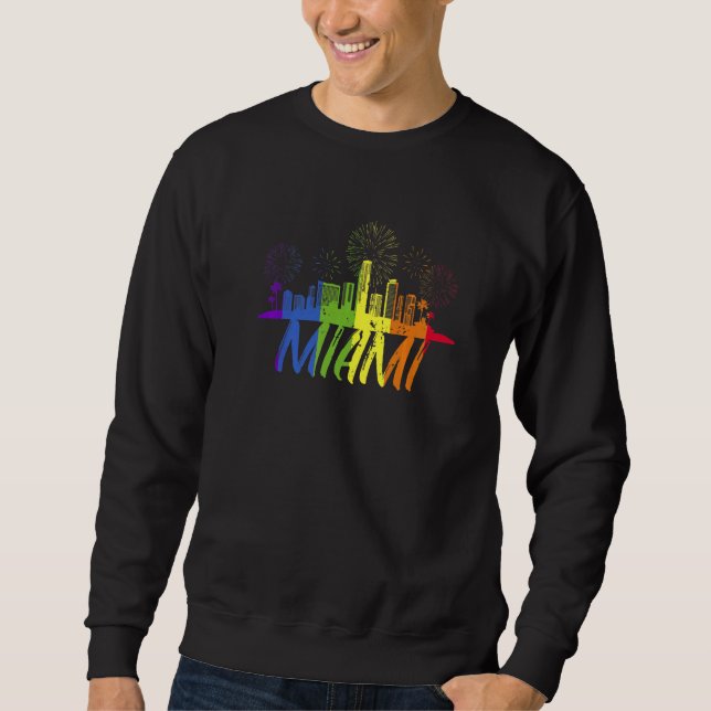 Miami Pride Skyline Pride Parade Miami Sweatshirt (Front)