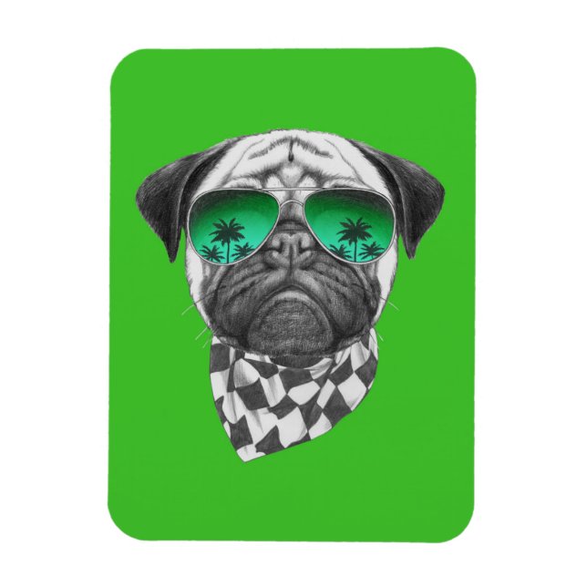 Miami Pug Magnet (Vertical)