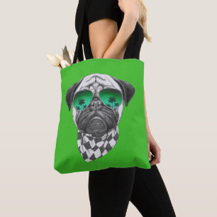 Miami Pug Tote Bag