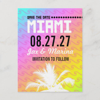 MIAMI Save the Date Linen Paper