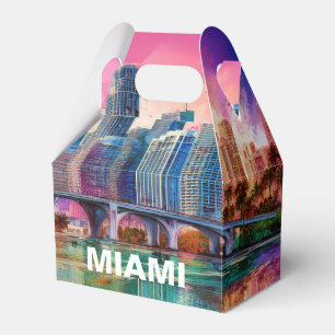 Miami Skyline Abstract Art Favour Box