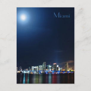 Miami skyline at night panorama - Postcard