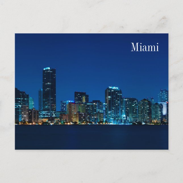 Miami skyline at night panorama - Postcard (Front)