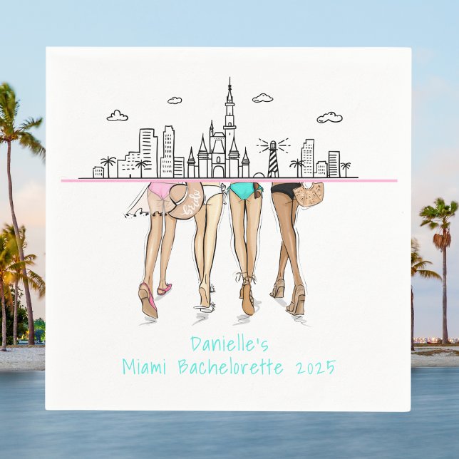 Miami Skyline Bachelorette Bikini Custom  Napkin (Creator Uploaded)