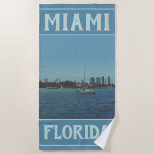 Miami Skyline Beach Towel