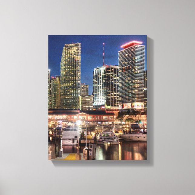 Miami skyline city in Florida Canvas Print (Front)