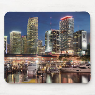 Miami skyline city in Florida Mouse Pad