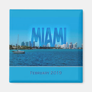 Miami Skyline (customisable) Magnet