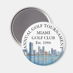 Miami Skyline Golf Club Tournament Custom Magnet