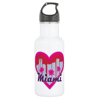 Miami Skyline Heart 532 Ml Water Bottle