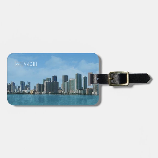 Miami Skyline Luggage Tag (Front Horizontal)