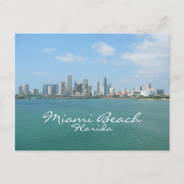 Miami Skyline, Miami Beach, Florida Postcard (Front)