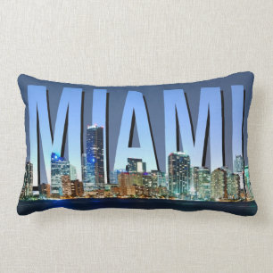 Miami Skyline Panorama Lumbar Cushion