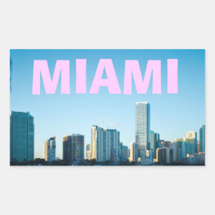MIAMI SKYLINE RECTANGULAR STICKER