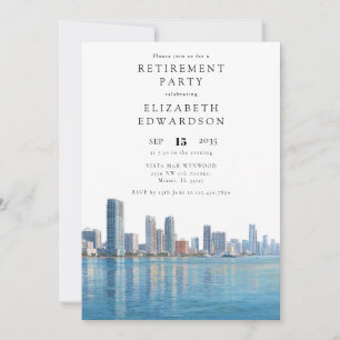 Miami Skyline Retirement Party Invitation