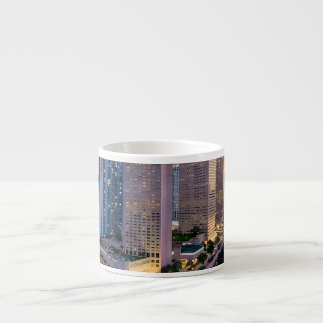 Miami Skyline Sunset with InterContinental Hotel  Espresso Cup (Front)