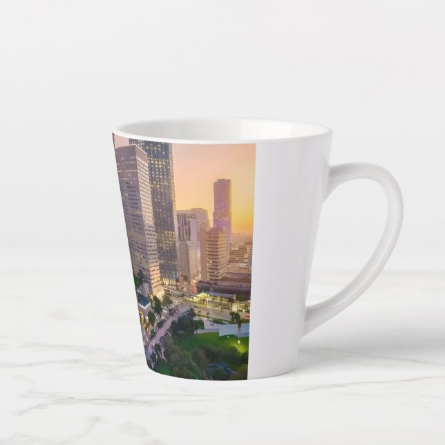 Miami Skyline Sunset with InterContinental Hotel  Latte Mug (Right)